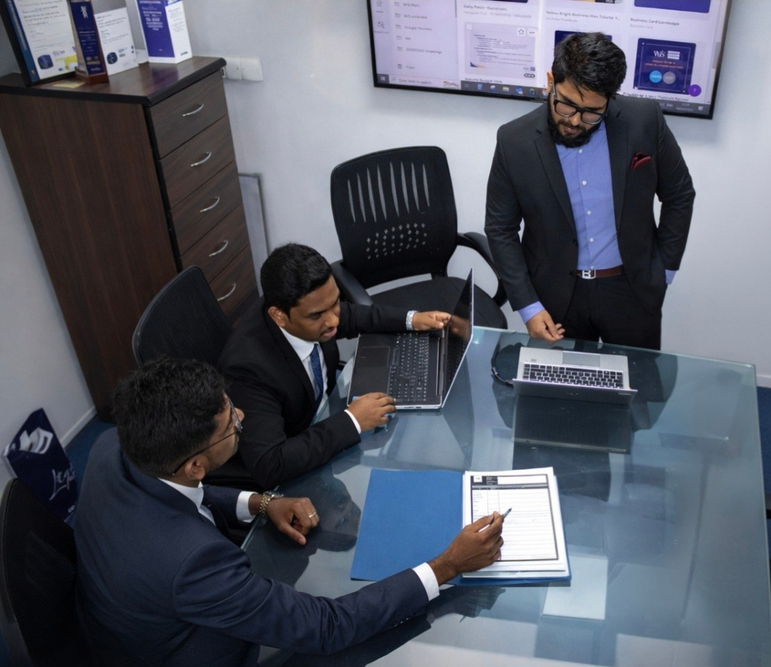 Team meeting discussing strategy